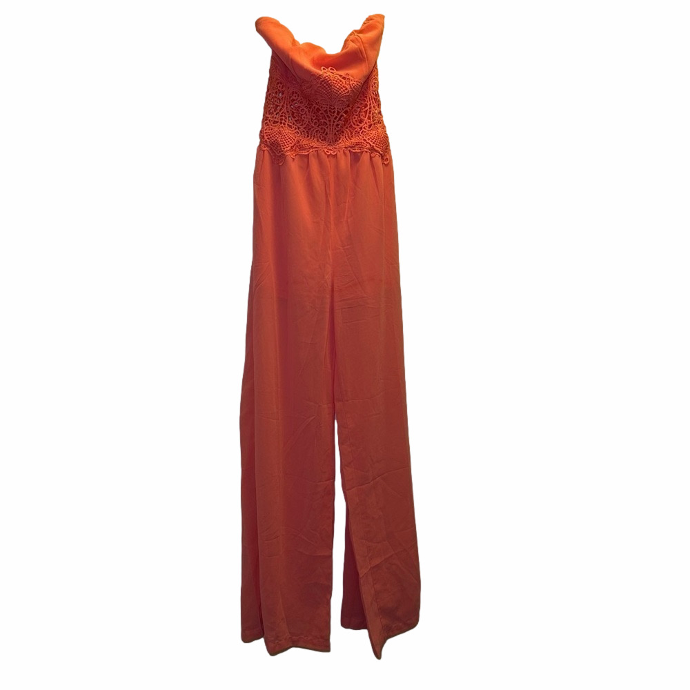 Kouela Pink Crochet Jumpsuit Size Small